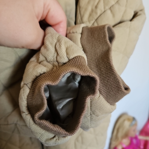 Zara Kids Beige Quilted Cord Puffer Jacket - Picture 3 of 7